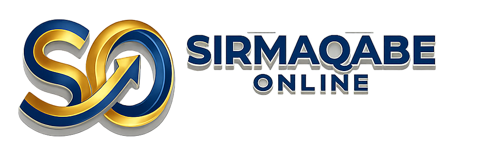 stylized modern logo for sirmaqabe online